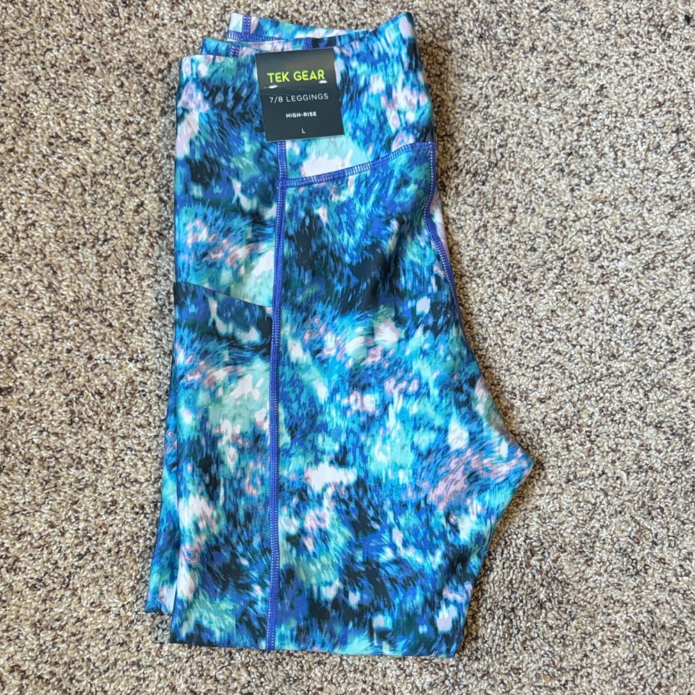 Tek Gear Blue and White Active Leggings